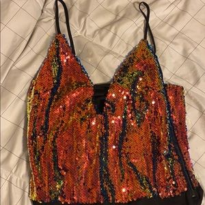 Rainbow Sequin Bodysuit